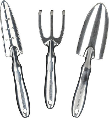 Gorilla Easy Connect Heavy Duty Garden Tools with Digging Trowel, Transplant Trowel and Cultivator Hand Rake Solid One Piece Cast Aluminum Construction