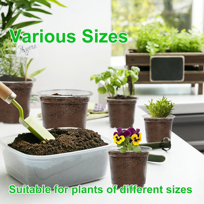 JERIA 50 Pack 3.5/4/5/6/7 Inch Clear Nursery Pots with Drainage Holes, Clear Plant Pot for Planting, Transparent Plastic Plant Pots,Durable Seed Starting Pot for Succulents