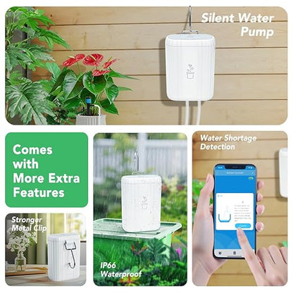 Automatic Plant Watering Devices for Indoor/Outdoor, GreenVation 2.4GHz WiFi Sprinkler Timer Self Watering System for Potted Plants, Smart Auto Drip Irrigation Kit for Garden
