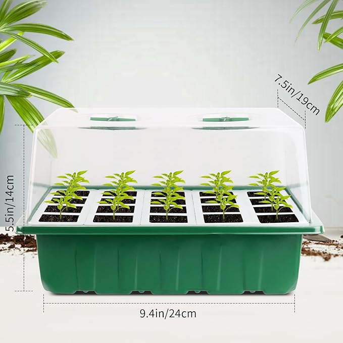 Sondiko Seed Starter Tray with Soft Silicone Cells, 80 Cells Seedling Trays Seed Startering Kit, 4 Pack Plant Starter Trays with Humidity Dome, Base Mini Greenhouse Germination Kit
