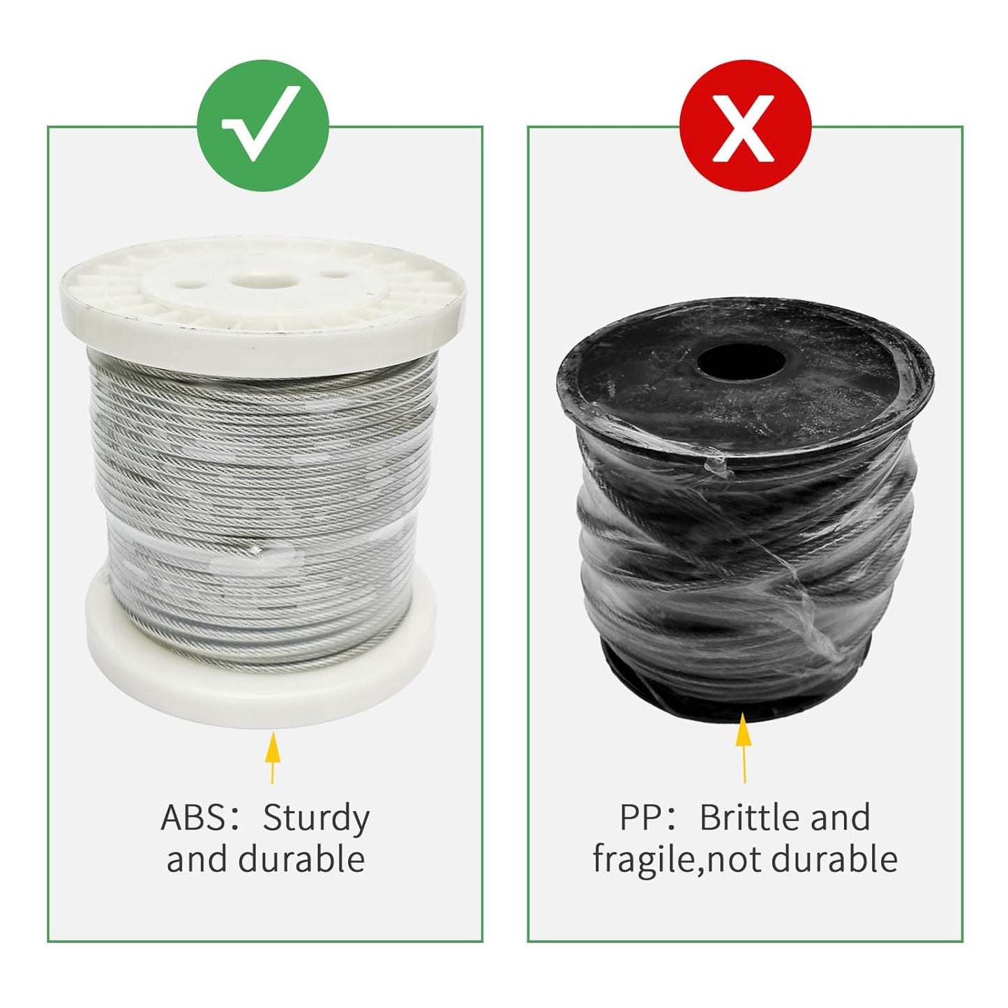 5/32" Wire Cable Rope Kit ，Vinyl Coated 304 Stainless Steel Wire – 300FT 7x7 Strand Cable with Turnbuckles，Shade Sail & Hanging Lights Hardware Kit for Outdoor, Garden,Patio, Crafts, Hanging Lights