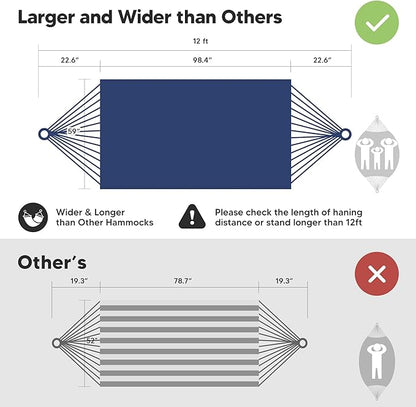 SUNCREAT Hammocks for Outside, Portable Camping Tree Hammock, Hammock Replacement for Stand, Navy