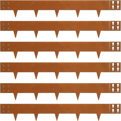 Corten Steel Landscape Edging 40" Lx 6" H Steel Landscaping Edging 6 pcs Metal Landscape Edging Garden Landscaping Border Edge for Yard Lawn by GZGNEEVL