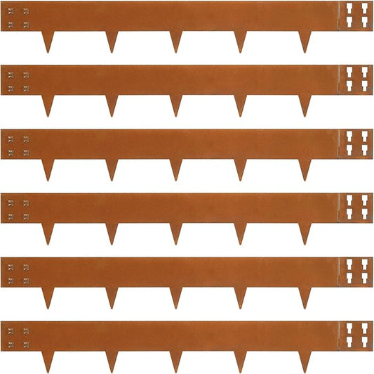 Corten Steel Landscape Edging 40" Lx 6" H Steel Landscaping Edging 6 pcs Metal Landscape Edging Garden Landscaping Border Edge for Yard Lawn by GZGNEEVL