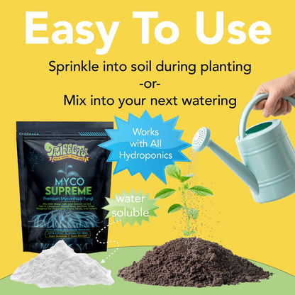 Mycorrhizal Fungi for Soil, Root Stimulator for Plants, Ultra Concentrated Mycorrhizae for Plants Strong Roots & Living Soil, Trifecta Myco Supreme Plant Root Stimulator for Tree, Rose and Flower Care