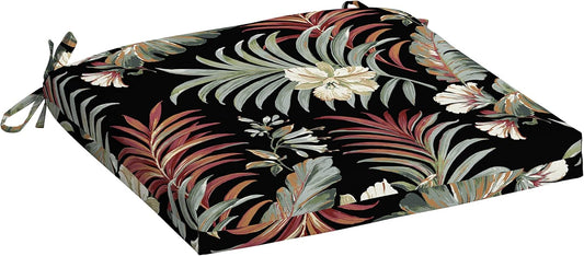 Arden Selections Rocking Chair Cushion, 19 x 18, Rain-Proof, Fade Resistant, Cushions for Rocking and Outdoor Chairs 18 x 19, Simone Black Tropical (Pack of 4)