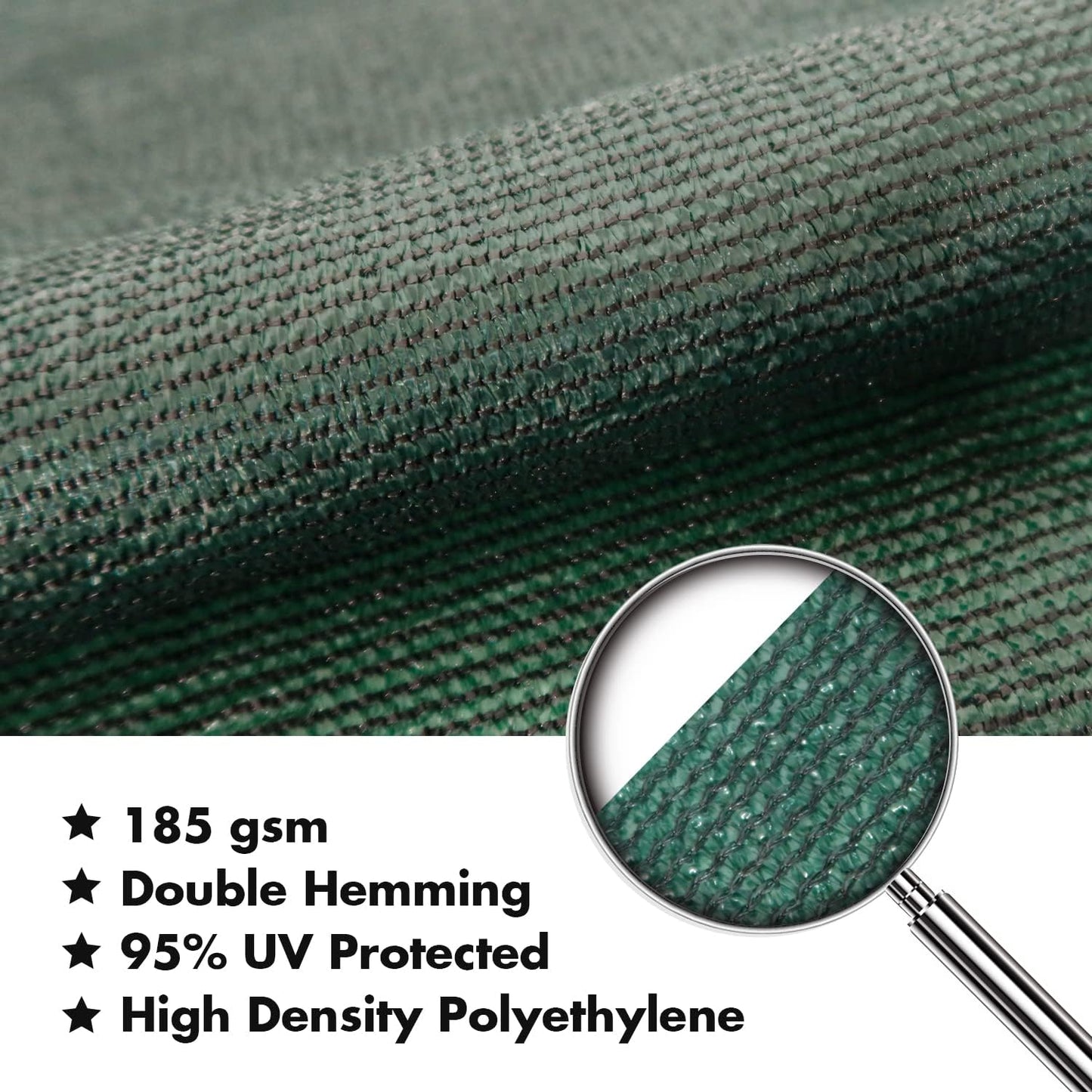 KANAGAWA 9'X15' Dark Green Custom Size Sun Shade Sail Rectangle UV Block Canopy Cover for Patio Backyard Lawn Garden Outdoor (Customized Available)