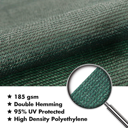 KANAGAWA 10'X18' Dark Green Custom Size Sun Shade Sail Rectangle UV Block Canopy Cover for Patio Backyard Lawn Garden Outdoor (Customized Available)