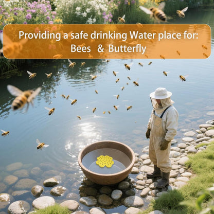 4 Pack Floating Bee Island, Bee Watering Station for Outdoor Garden, Butterfly Water Feeder and Garden Decor