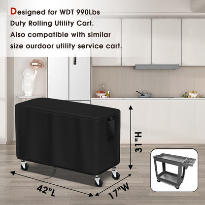 Prep Table Cover, Service Cart Cover for WEN 73009 500-Pound Service Utility Cart Waterproof Rolling Tool Carts Grill Table Covers - 42" L x 17" W x 31" H