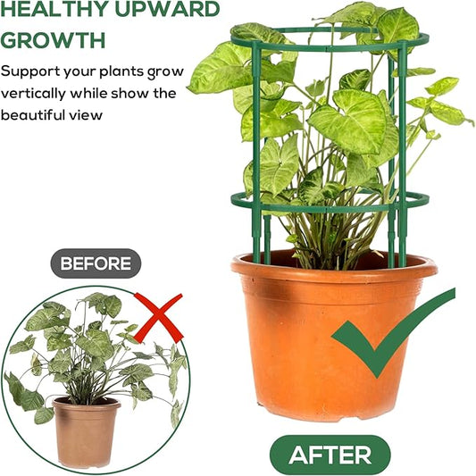 24 Pcs Plant Support Stakes, Half Round Plant Support for Indoor Plants, Stackable Garden Flower Support, Plant Stakes for Tomato, Monstera, Peony, Hydrangea Climbing Plants (6.2 "Wide X 11.6" High)