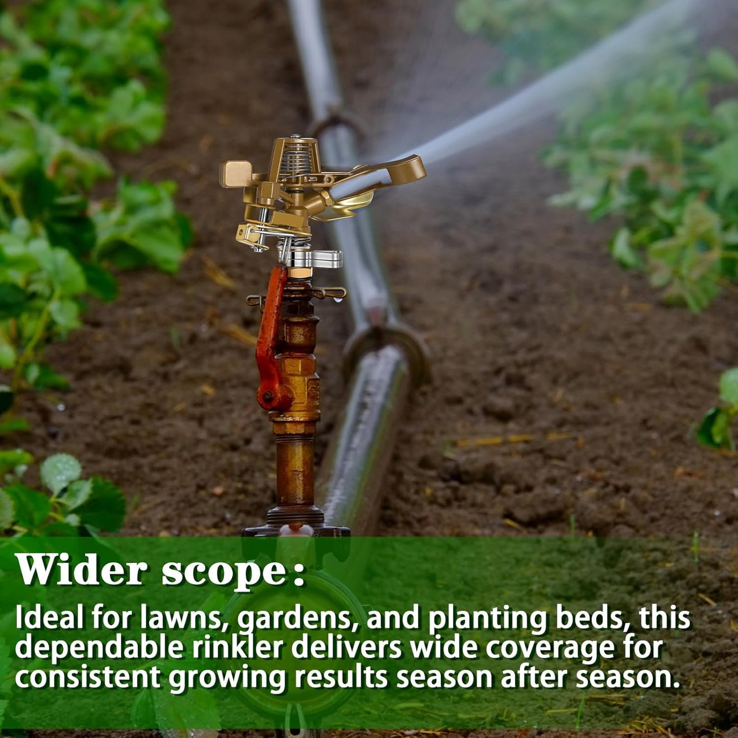 Ferraycle 40 Pieces 1/2 Inch Brass Impact Sprinkler Head with Nozzles Heavy Duty Adjustable 0-360 Degrees Impulse Sprinkler Head Lawn Watering for Yard Irrigation