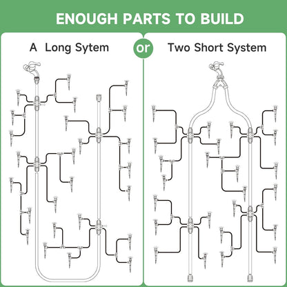 Quick-Connect 200FT Drip Irrigation System Kit, Automatic Garden Plant Watering System for Greenhouse, Yard, Lawn, with 1/2 inch 1/4 inch Irrigation Tubing Hose and Accessories