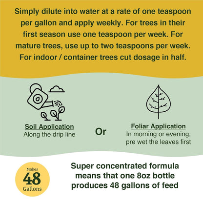 Farmer's Secret Citrus Tree Booster Fertilizer (8oz) - Super Concentrated - Formulated for All Citrus Trees Including All Types of Lemons, Limes, and Oranges - Outdoor and Indoor/Container Trees