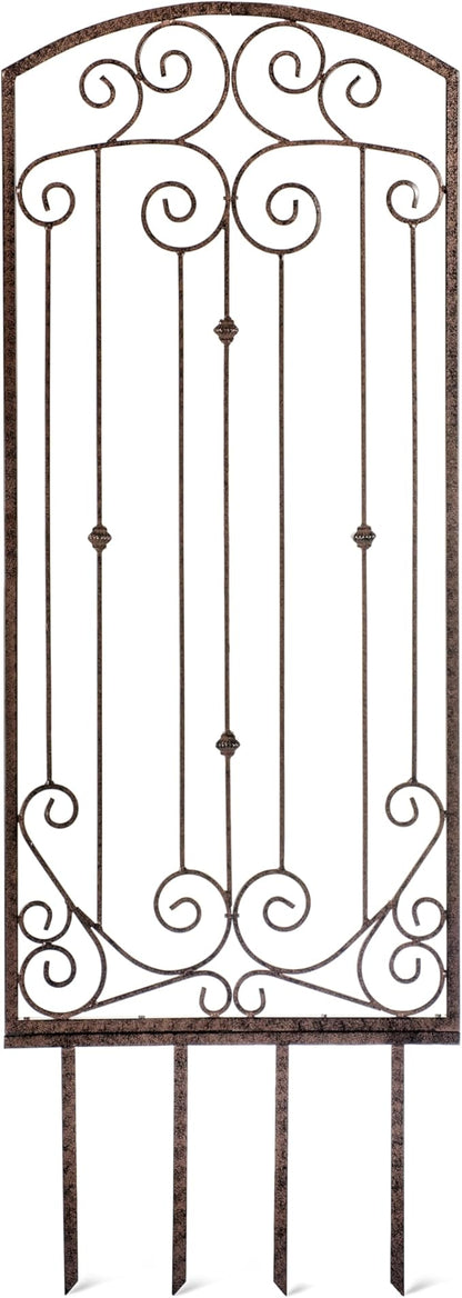 H Potter Trellis Garden Large Wrought Iron Heavy Scroll Metal Decoration Weather Resistant Lawn Patio Screen