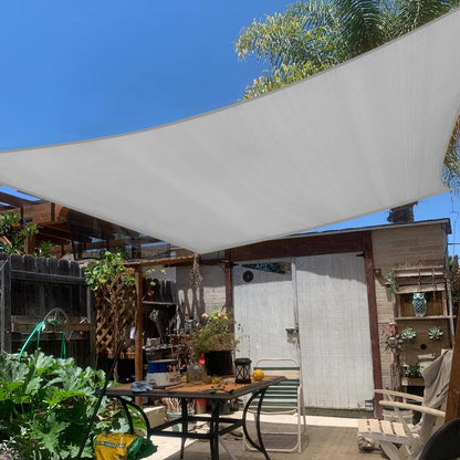 KANAGAWA Sun Shade Sail 7'x13' Gray Rectangle UV Block Canopy Awning Shelter Fabric Cloth Screen for Outdoor Patio Garden Backyard Activities