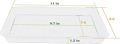Plant Saucer Growing Tray, Seed Starter Tray Rectangular, Heavy Sturdy Plastic Planter Saucers Drainage Trays, Plant Drip Trays for Pots, Seed Starter Growing Pots (11 x 9 inch, 2 Pack)