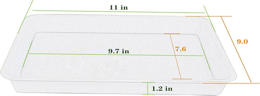 Plant Saucer Growing Tray, Seed Starter Tray Rectangular, Heavy Sturdy Plastic Planter Saucers Drainage Trays, Plant Drip Trays for Pots, Seed Starter Growing Pots (11 x 9 inch, 2 Pack)