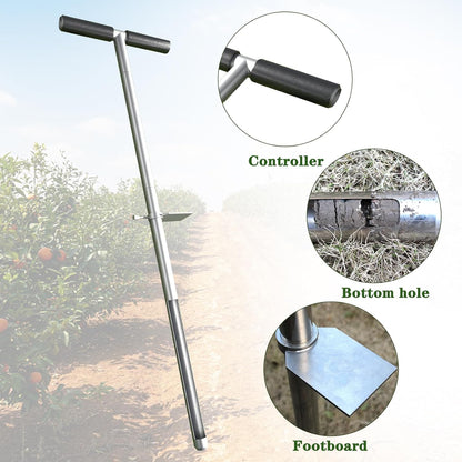 36 Inch Soil Sampler Probe, Stainless Steel Soil Sampling Tube Soil Core Sample Bags Soil Probe Tester, T-Handle Soil Test Kits Soil Probe with Foot Pedal for Plant Digger Garden Lawn Farm