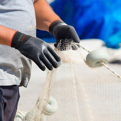 KAYGO Waterproof Work Gloves for Men and Women, Rubber Coated Non-slip Working Gloves for Garden, Outdoor Construction,3 pairs,Black,M