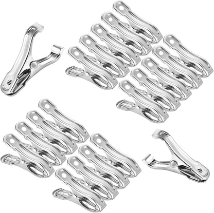 20 Pcs 2inches Gardening Clips for Netting, Greenhouse Clamps Made of Stainless Steel, Have a Strong Grip of Metal Clips, For 3/8'', 1/2'', 3/4'' Garden Hoops or Greenhouse Frame