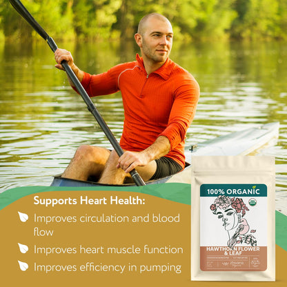 Hawthorn Leaf & Flower Tea Organic (4oz.) - Loose Hawthorne Tea for Blood Pressure Balance, Cardiovascular Health, Heart Support - Espino Blanco Hoja