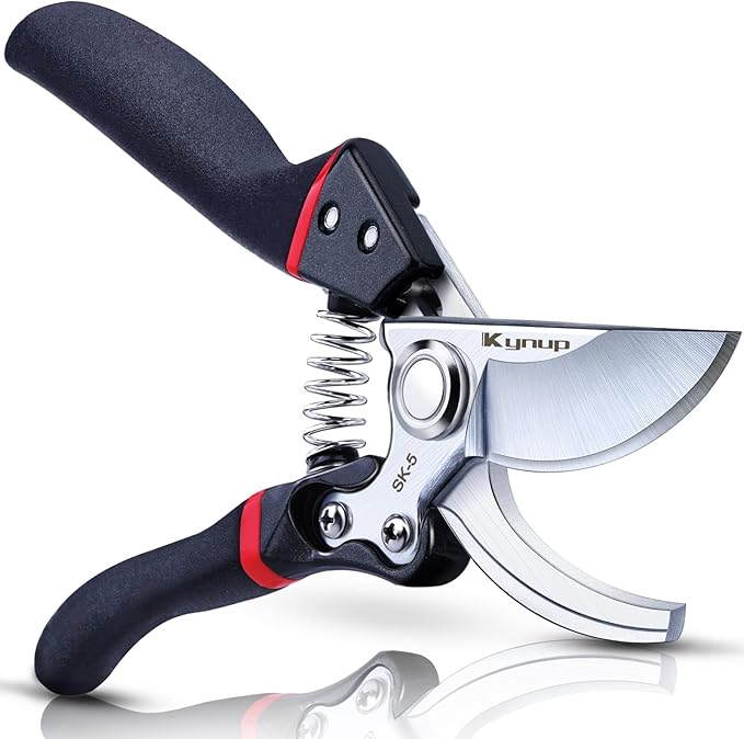Kynup Pruning Shears for Gardening, Garden Shears Heavy Duty, Bonsai Cutters Shears Pruners, Hedge Clippers, Rose Trimmer Hand Clippers Gardening (Red Black)