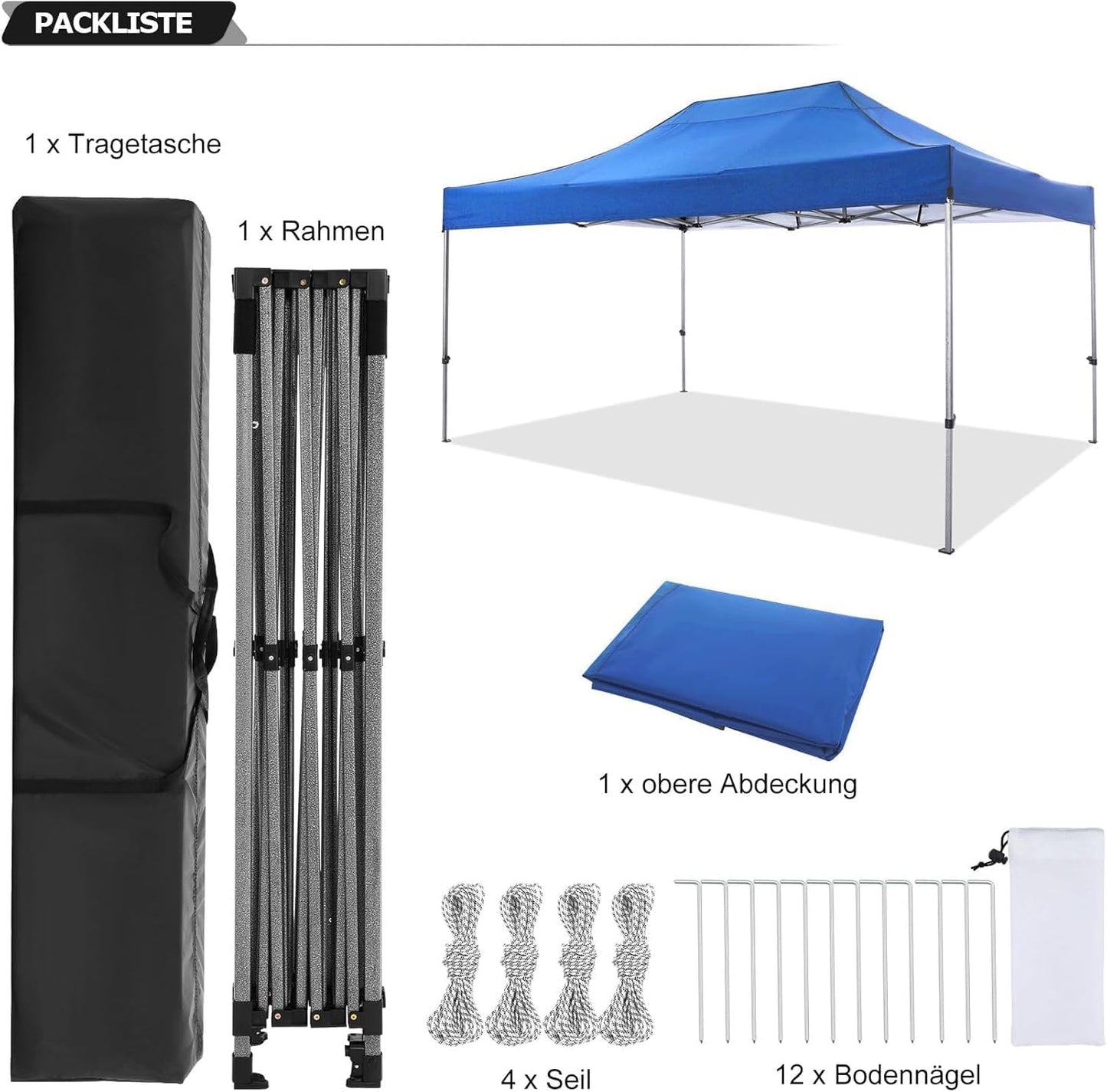 COBIZI 10x15 FT Heavy Duty Pop up Canopy Tent with 4 sidewalls Commercial Outdoor Canopy Wedding Party Tents for Wedding All Season Wind & Waterproof Gazebo with Carry Bag, Blue(Frame Thickened)
