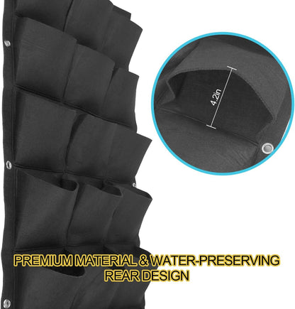 ZOENHOU 2 Pack Total 36 Roomy Pockets Vertical Garden Planter, Wall-Hanging Flower Pot Bags, Felt Wall Mount Balcony Planter Pouch for Herbs, Succulent, Flowers and Vegetables