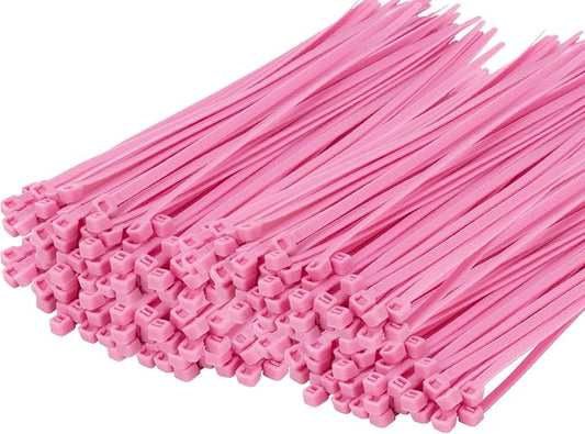 14 Inch Zip Ties Pink 1000 PCS, 40 Lbs- Heavy Duty Tensile Strength, Nylon PA66 UV Resistant Cable Ties for Indoor and Outdoor Use - Ideal for object bundling and fastening