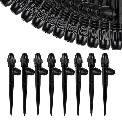 20 Pcs Drip Irrigation Misting Spray Emitters,360 Degree Adjustable Atomizing Nozzles Drip Line Misting Emitters for 1/4" Irrigation Tubing Micro Drip Misting Sprinkler for Garden Watering System