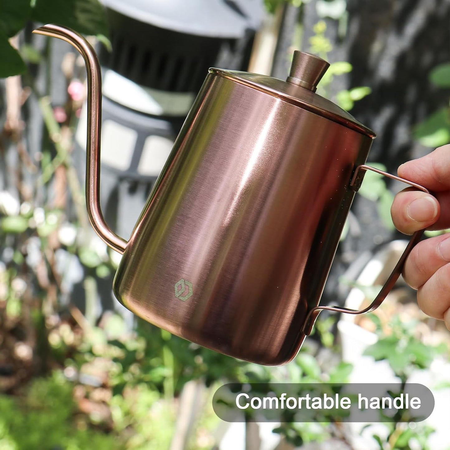 OFFIDIX Watering Can for Indoor Plants Long Spout Metal Stainless Steel 21 oz/600 ml Small Watering Can with 14 oz/400ml Glass Plant Mister Spray Bottle for Plants Bonsai