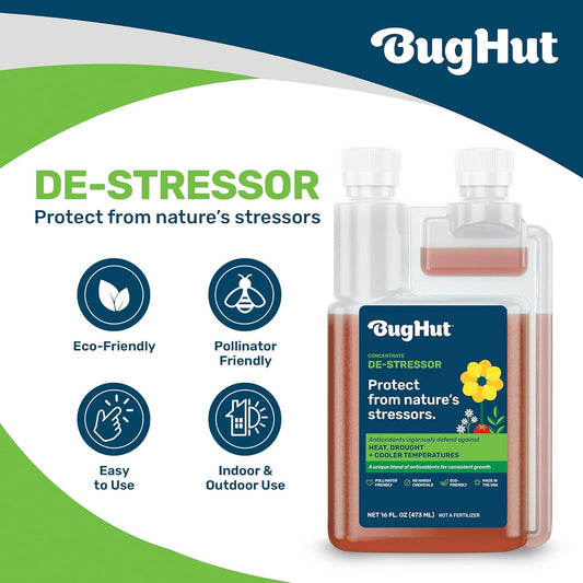De-Stressor Plant Food - Natural Antioxidant for Healthy Growth and Protection - Liquid Antioxidant for Indoor and Outdoor Plants, Flowers, Vegetables - 16 fl oz, Makes 63 gallons