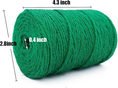 Leecogo Green 2.5mm Jute Twine 328 Feet Heavy Duty Garden Twine String for Gardening Plant Crafts and Decorative Projects