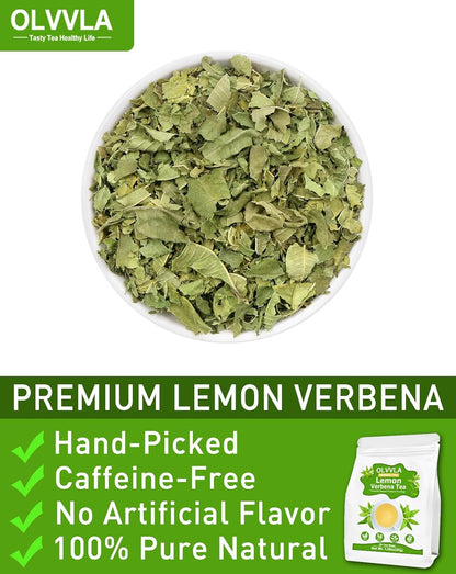 Olvvla - Premium Lemon Verbena Tea Bags - 1.5g X 30 Count - Pure Natural Cedron Herb - Caffeine-free - Non-GMO - Lemon Tea - Verbena Tea - Support Digestion & Promote Relaxation