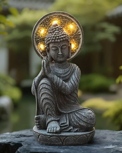 Solar Buddha Statue Outdoor Buddha Statues for Garden, 11.6in,for Home Budha,Zen Garden Decor Outdoor Zen Light,Gardening Gifts,Yard Decor,Yard Art