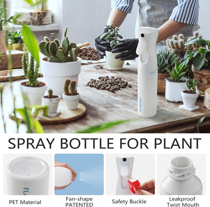 FLAIROSOL - The Original, Plant Mister Spray Bottle, 300ML Fine Mist Water Sprayer for Plants, Gardening, Cleaning,10.1oz (White Bottle - Blue Print)