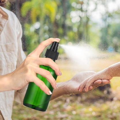 Norme 12 Pcs 8 oz Glass Spray Bottles with Funnels and Labels Refillable Cosmetic Empty Spray Bottles with Sprayer Containers for Essential Oil Cleaning Solutions (Green,Stylish)