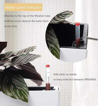 SAROSORA 14" Rectangle Self Watering Planter with Water Level Indicators for Plants & Flower Home Garden Outdoor Indoor Succulent | Herb pots | Window Box (1, White)