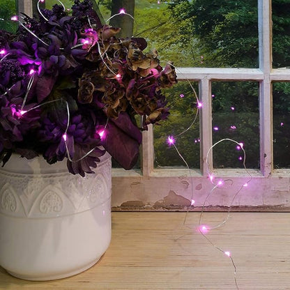 2 Pack Solar Powered Fairy String Lights Outdoor Waterproof 8 Modes Twinkle Christmas Decorations Lights, Each 33ft-100LED, 40ft-120LED, 66ft-200LED, 80ft-240LED, (Pink, 33)