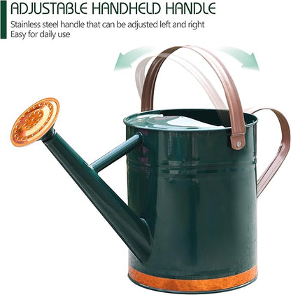 Metal Watering Can for Outdoor and Indoor Plants, Watering Can Decor, 1 Gallon (1 Gallon Green2)