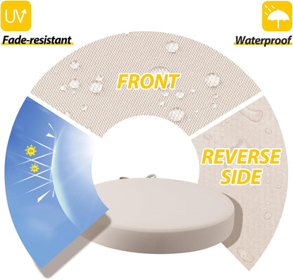 AAAAAcessories Outdoor Seat Cushions for Chairs, Waterproof, Fade-Resistant Patio Furniture Replacement Cushions, 15" x 15" x 2", Set of 2, Khaki Beige