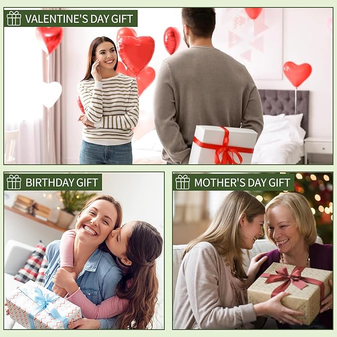 Plant Terrarium Propagation Stations Hydroponics Home Garden Decoration Gift for Women with Wooden Stand Heart Shaped Colored Glass Vase