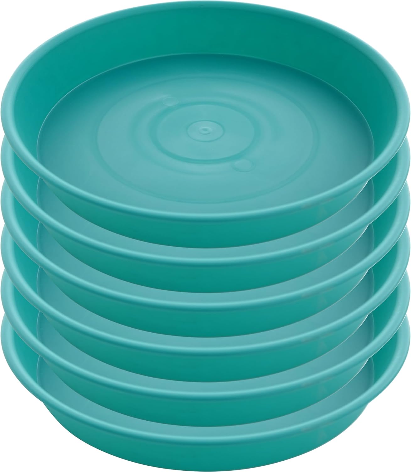 6 Pack of 8 inch Plant Saucer Blue, Plastic Plant Water Tray 8 inch Round, Flower Plant Saucers for Indoors, Dlant Dishes Saucer for Planter 7"/8" (8", Teal)