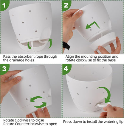 6 Inch Orchid Pots with Holes, 2 Pack Self Watering Planters for Orchids Plastic Orchid Pot Plant Flower Pots for Orchids Indoor Outdoor (White)