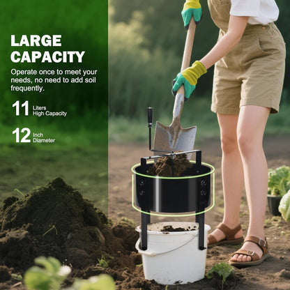Upgraded Rotary Soil Sifter, Dirt Sifter with 4 Replaceable Garden Sieve 0.12/0.24/0.35/0.47 Inch Soil Screen, Rock Compost Bin for Garden