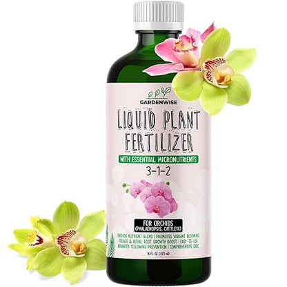 Liquid Orchid Fertilizer Concentrate 3-1-2 with Micronutrients Orchid Care Made Easy (16 OZ)