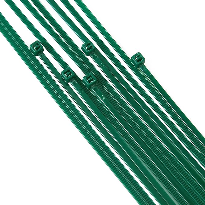6 inch 3mm Dark Green Nylon Garden Cable Zip Ties Self Locking Cable Ties Twist Ties, Multi-Purpose Cable Tie (200 Pcs) Decoration Tie Wraps for Christmas Tree