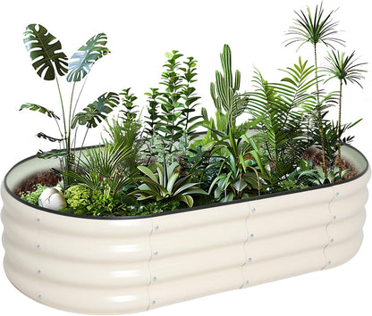 Galvanized Raised Garden Bed Kit Outdoor Metal Garden Planter Box for Backyard Gardening, Planting Vegetables, and Patio (47.2"x23.6"x11.8")