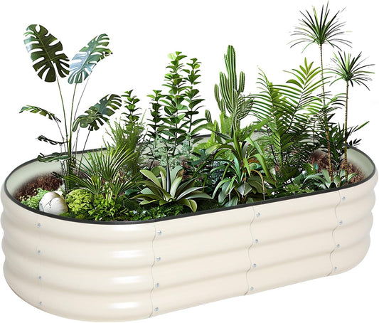 Galvanized Raised Garden Bed Kit Outdoor Metal Garden Planter Box for Backyard Gardening, Planting Vegetables, and Patio (47.2"x23.6"x11.8")